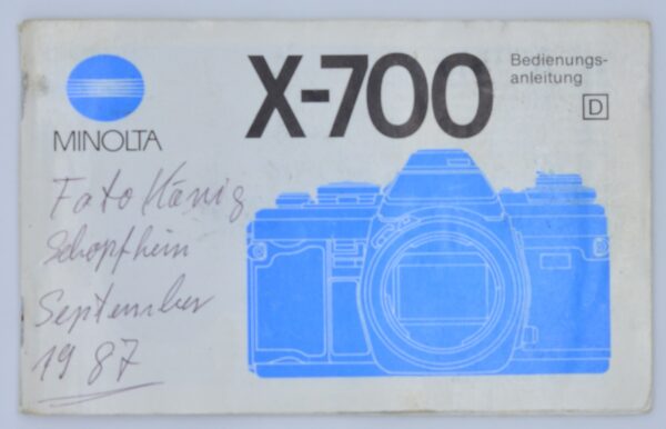 Minolta X-700 Anleitung